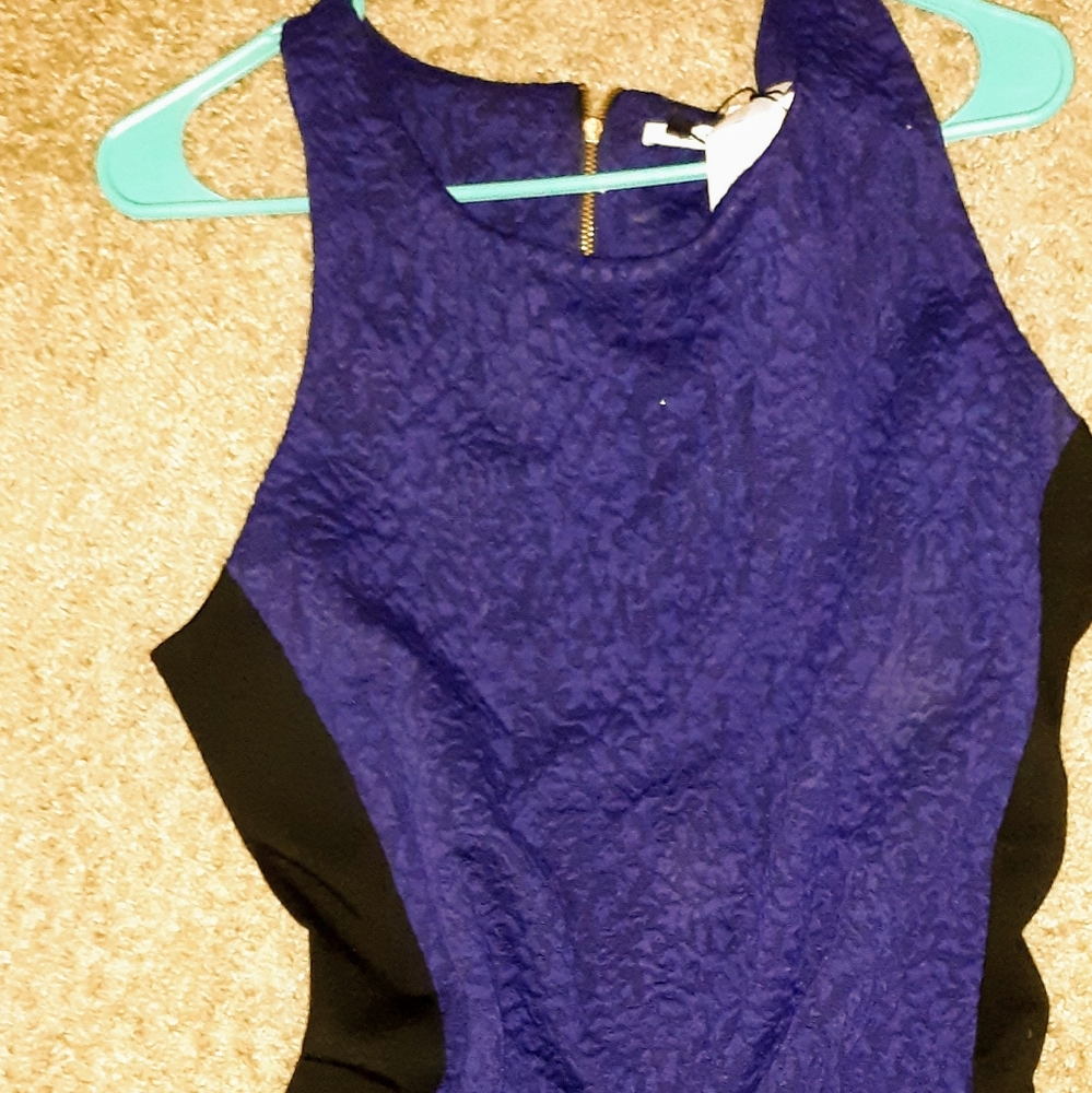 Navy Form.Fitting Dress  Knee length